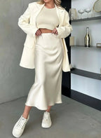 KOREAN SATIN FISHTAIL HIGH WAIST SKIRT SOLELII