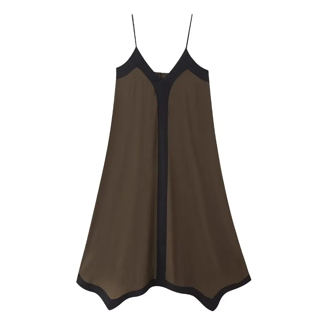 CAMISOLE LONG DRESS WITH V-NECK