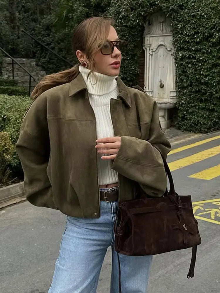 VINTAGE CASUAL SUEDE JACKET