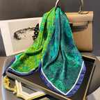 WOMEN'S SILK-LIKE SQUARE SCARF SOLELII