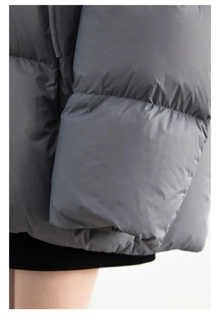 WOMEN’S HOODED DOWN PUFFER JACKET WHITE DUCK DOWN SOLELII