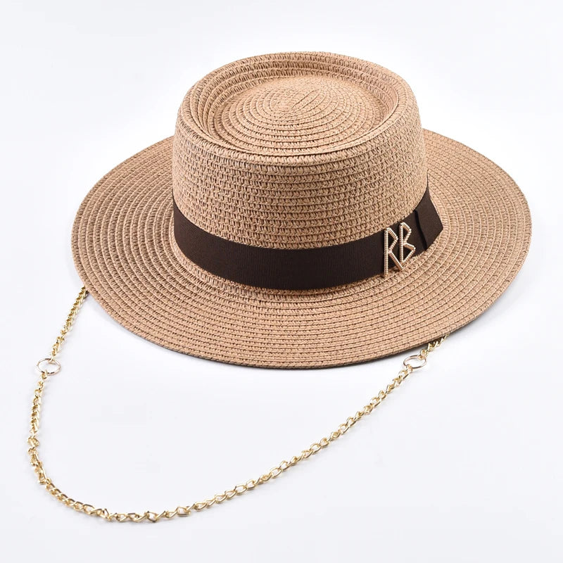 SUMMER STRAW HAT WITH RIBBON