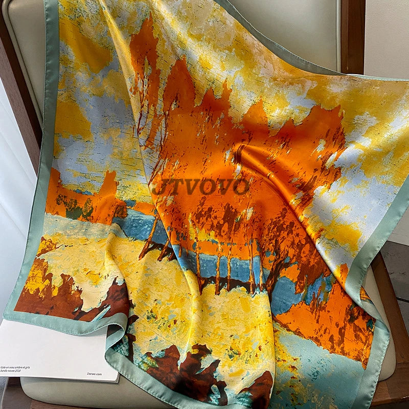 WOMEN'S SILK-LIKE SQUARE SCARF