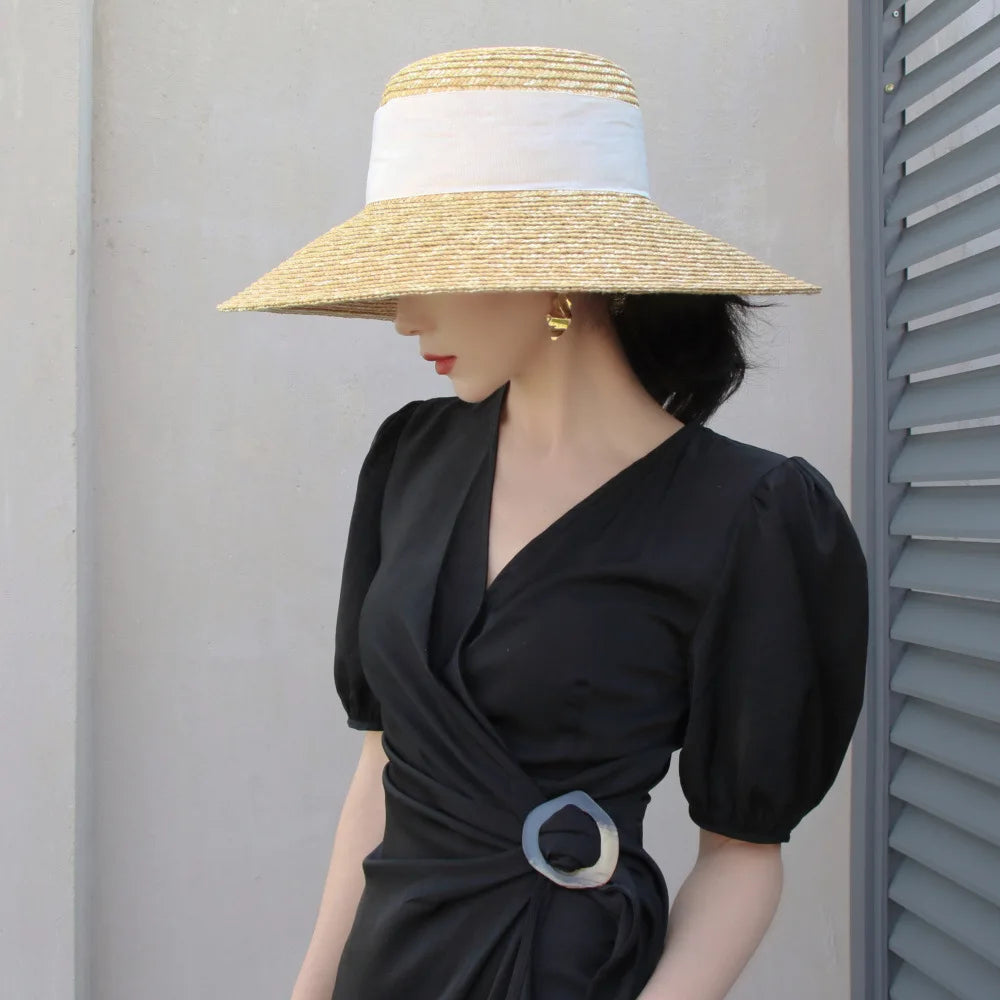 HEPBURN STYLE STRAW SUMMER HAT