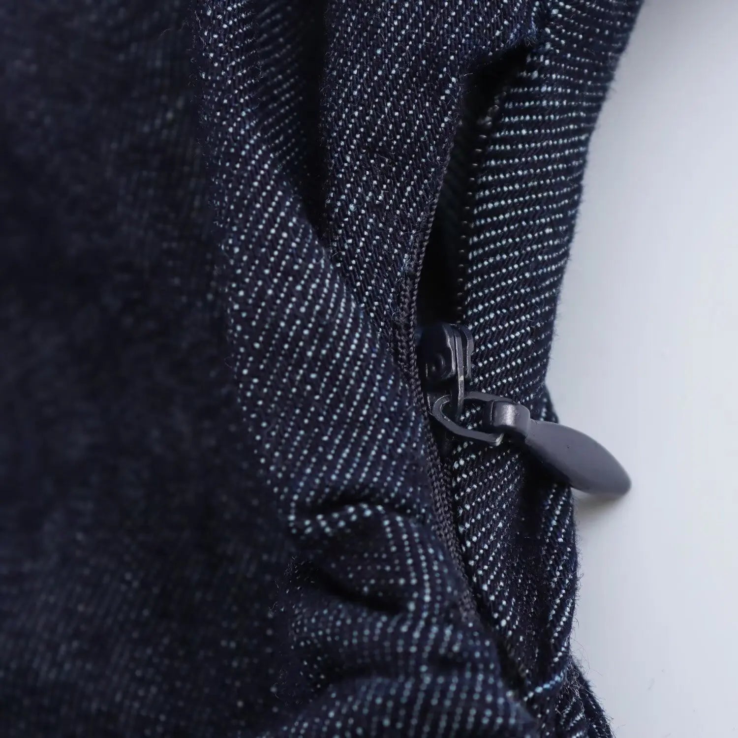DENIM MIDI DRESS WITH LAPEL AND SIDE ZIPPER