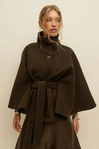 VINTAGE CAPE JACKET WITH BELT SOLELII