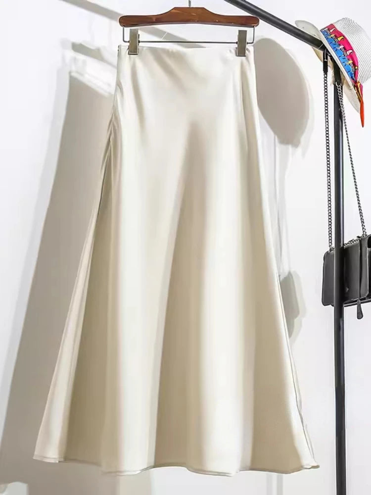 KOREAN SATIN FISHTAIL HIGH WAIST SKIRT