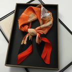 WOMEN'S SILK-LIKE SQUARE SCARF SOLELII