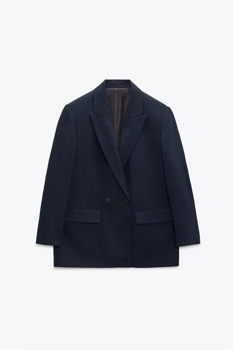 WOMEN'S DOUBLE-BREASTED LOOSE BLAZER