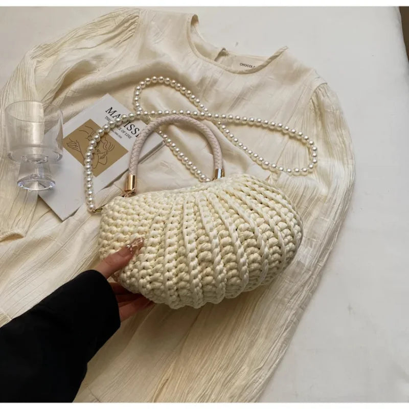 CREATIVE CONCH SHAPE CROCHET SHOULDER BAG