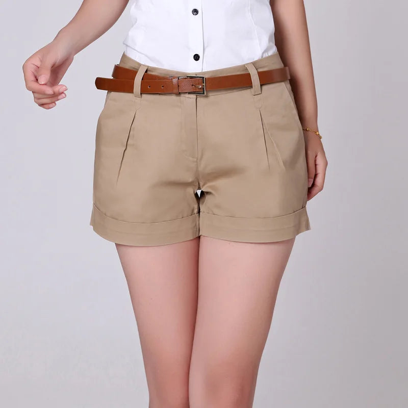 BREATHABLE HIGH-WAISTED COTTON SUMMER SHORTS