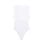 BLACK SLEEVELESS BODYSUIT WITH SQUARE NECKLINE  WIDE STRAPS BODYCON SOLELII