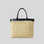 LUXURY PATCHWORK STRAW BAG FOR SUMMER BEACH SOLELII