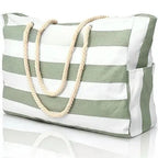 STRIPED CANVAS BEACH STORAGE BAG SOLELII