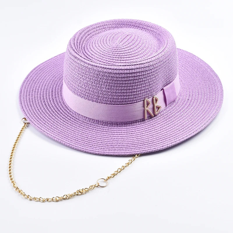 SUMMER STRAW HAT WITH RIBBON
