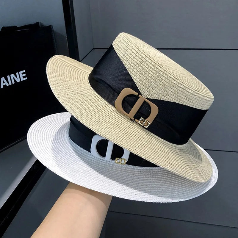WOMEN’S SUMMER FLAT TOP STRAW HAT
