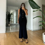 KNIT WAISTCOAT & MIDI SKIRT SET SOLELII