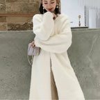 LONG KNITTED CARDIGAN WITH V-NECK SOLELII