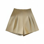 SUMMER HIGH WAIST PLEATED WIDE LEG SHORTS Test