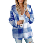 PLAID HOODED ZIPPER JACKET SOLELII