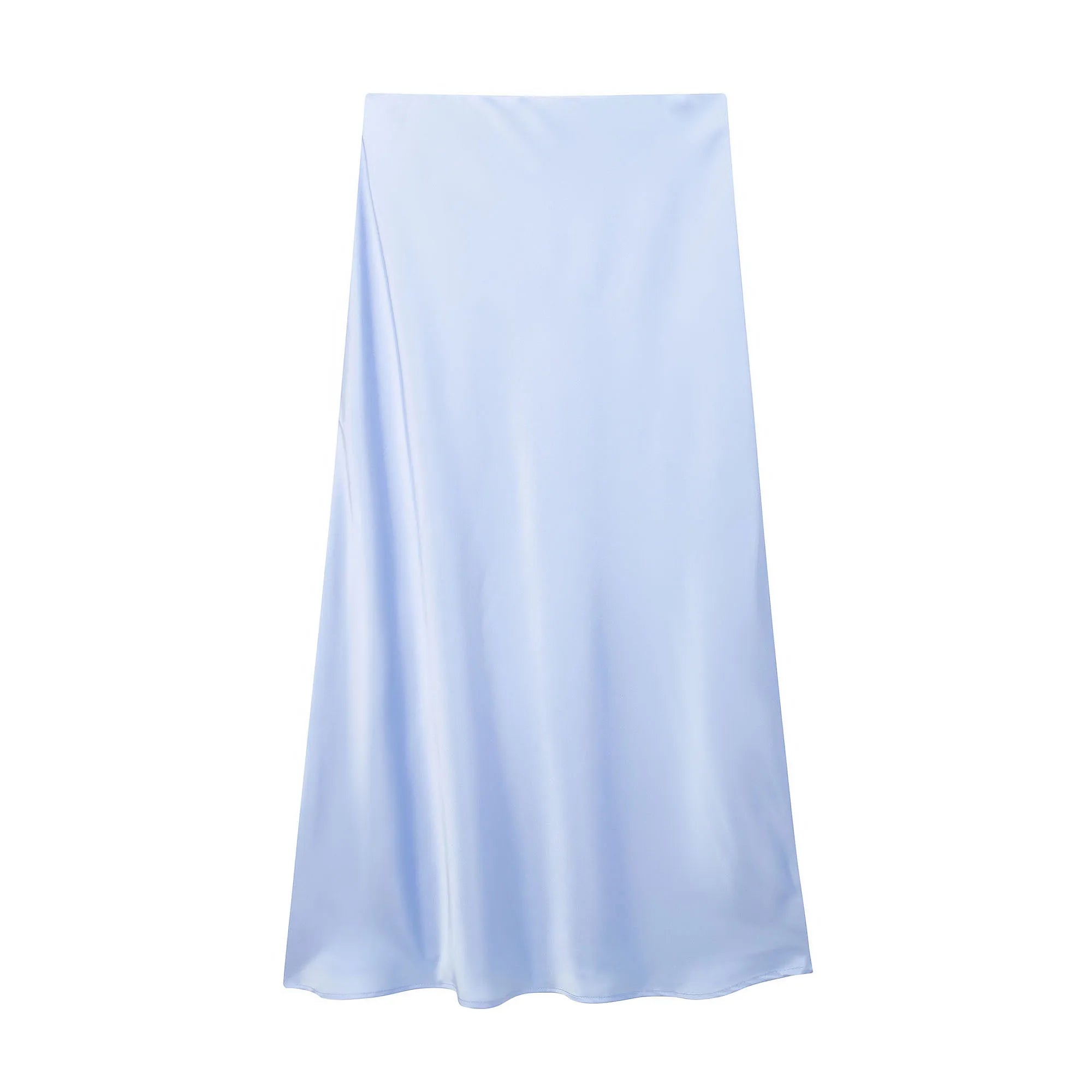 HIGH-WAISTED SATIN MIDI SKIRT