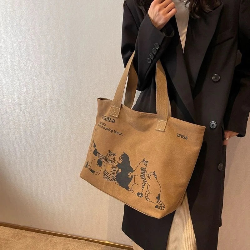 CLASSIC CANVAS ZIPPER TOTE BAG