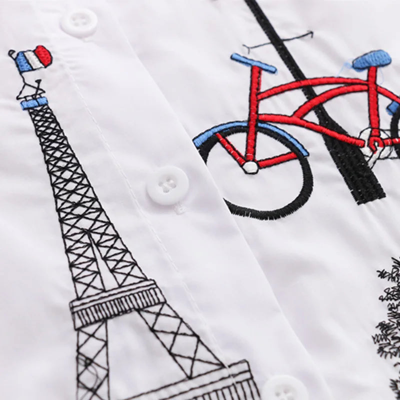 PARIS CASUAL WHITE BUTTON-DOWN SHIRT