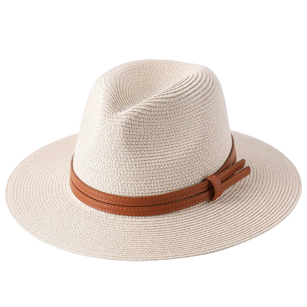 NATURAL PANAMA STRAW FEDORA HAT