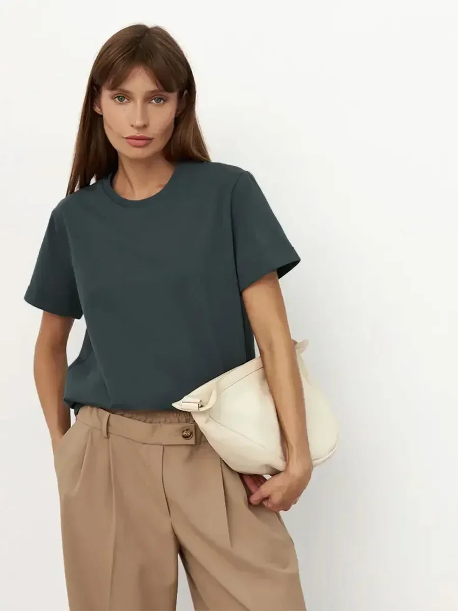 BASIC LOOSE COTTON SUMMER TEE