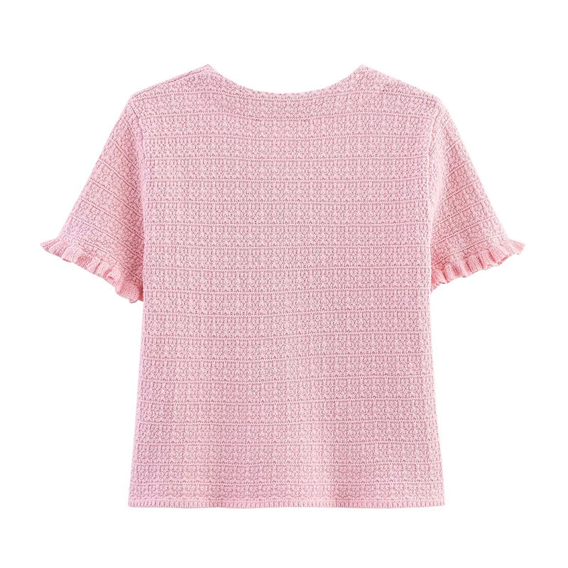 EUROPEAN AND AMERICAN STYLE KNIT CARDIGAN WITH POCKETS
