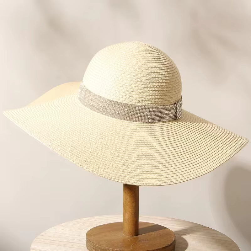 SUMMER OVERSIZED RHINESTONE SUN HAT