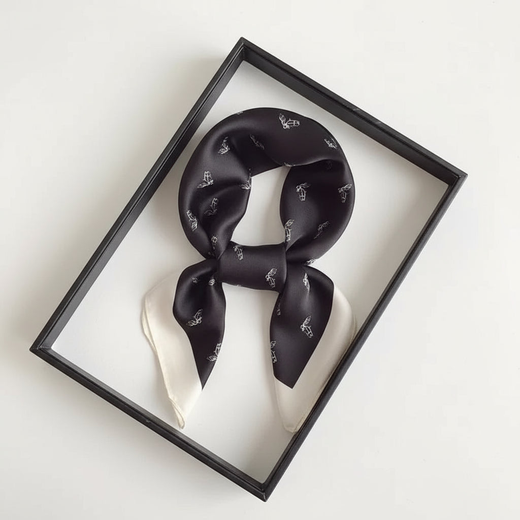 LUXURY PRINT SILK SQUARE SCARF Test