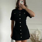 ELEGANT WHITE KNITTED MINI DRESS SOLELII