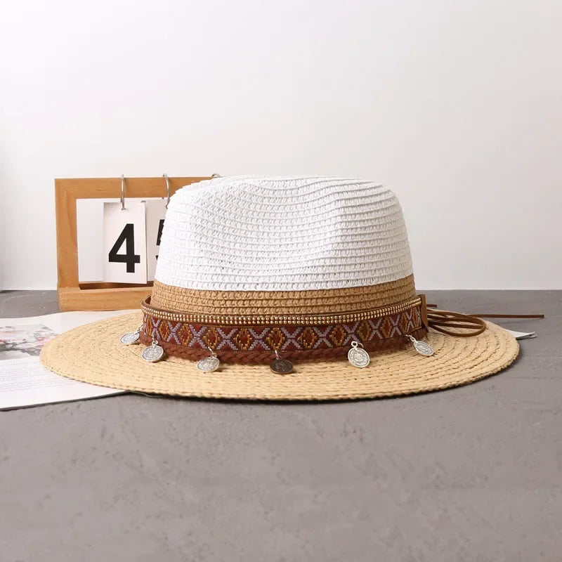 SUMMER BEACH RAFFIA WOVEN SUN HAT