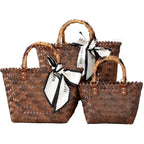 WOVEN BAMBOO-HANDLE CROCHET TOTE SOLELII