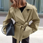 CROPPED TRENCH COAT WITH BELT SOLELII