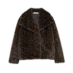 FAUX FUR COAT WITH LAPEL COLLAR SOLELII