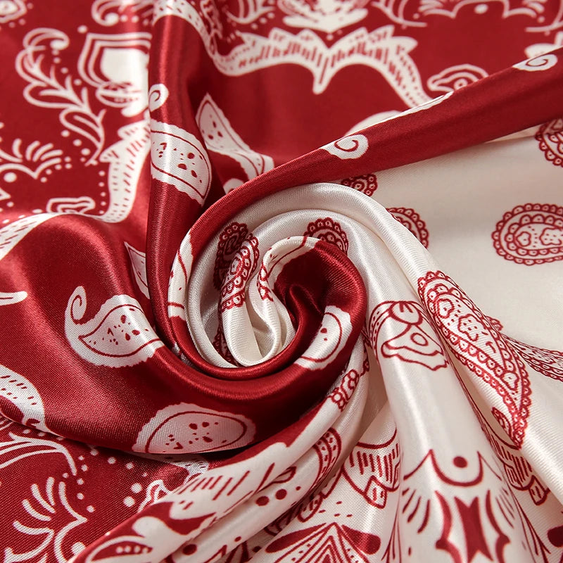 SATIN PRINT MULTIFUNCTIONAL SQUARE SCARF
