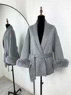 SHORT WOOL OVERCOAT WITH BELT SOLELII