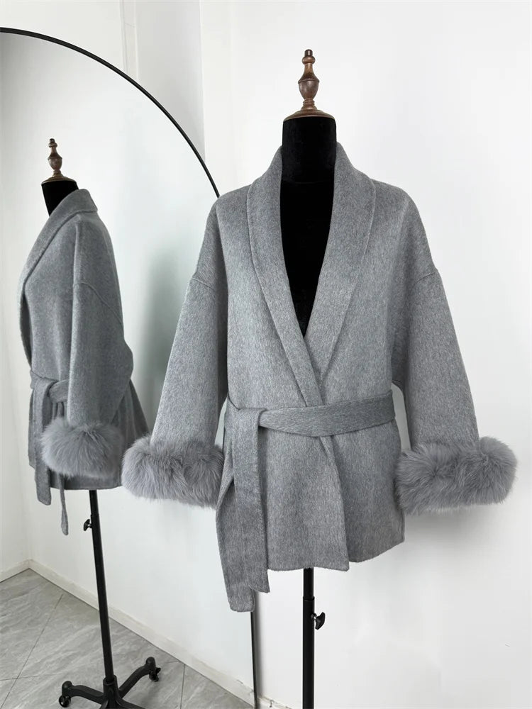 SHORT WOOL OVERCOAT WITH BELT