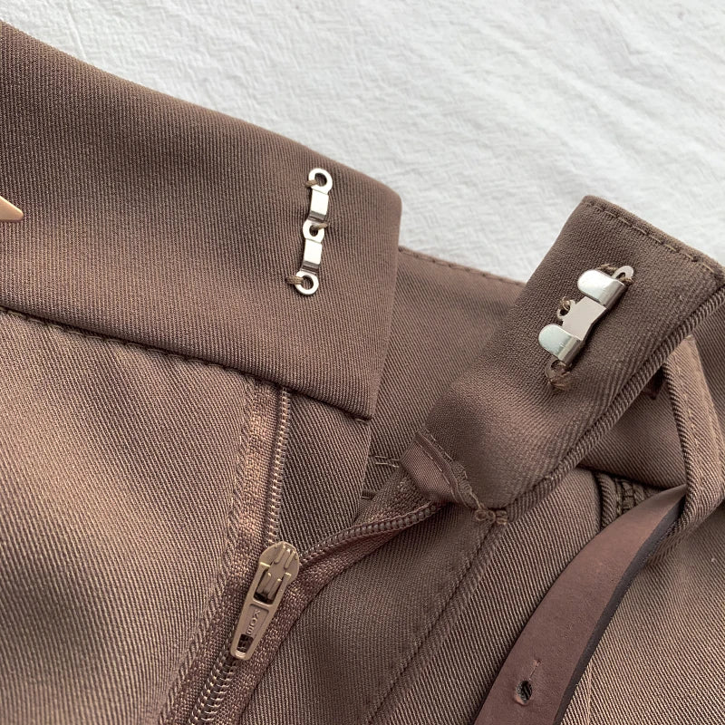 A-LINE HIGH WAIST CASUAL SHORTS WITH BELT