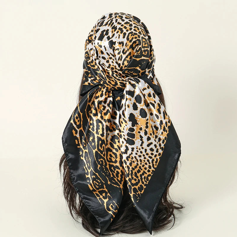 SATIN PRINT MULTIFUNCTIONAL SQUARE SCARF