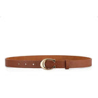 WOMEN’S THIN LEATHER BELT WITH MOON BUCKLE SOLELII