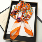 WOMEN'S SILK-LIKE SQUARE SCARF SOLELII