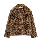FAUX FUR COAT WITH LAPEL COLLAR SOLELII