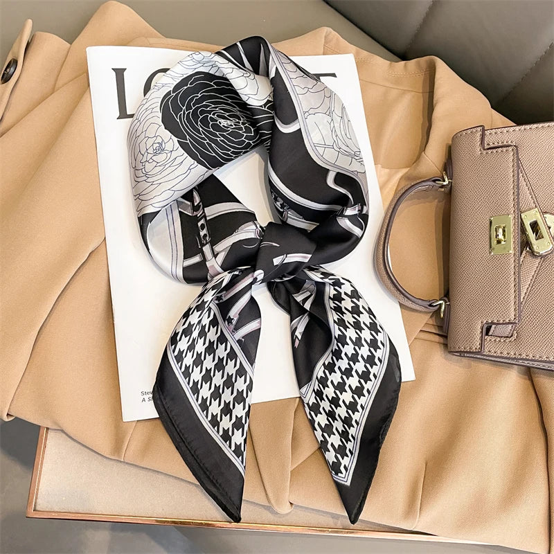 SILK PLAID SQUARE SCARF