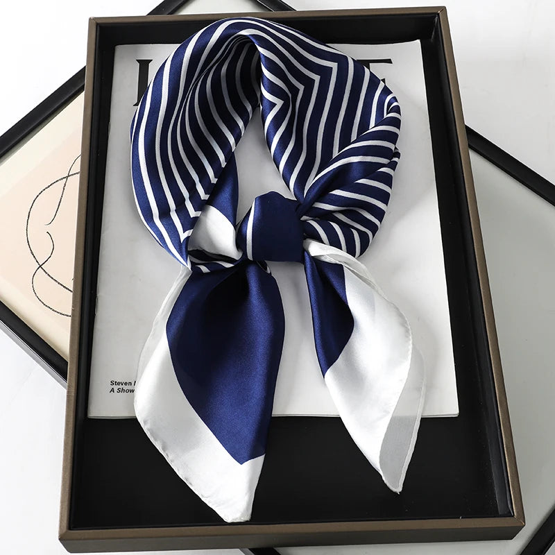 LUXURY PLAID SILK-LIKE SQUARE SCARF