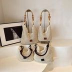 KNIT MESH BUCKET SHOULDER BAG SOLELII