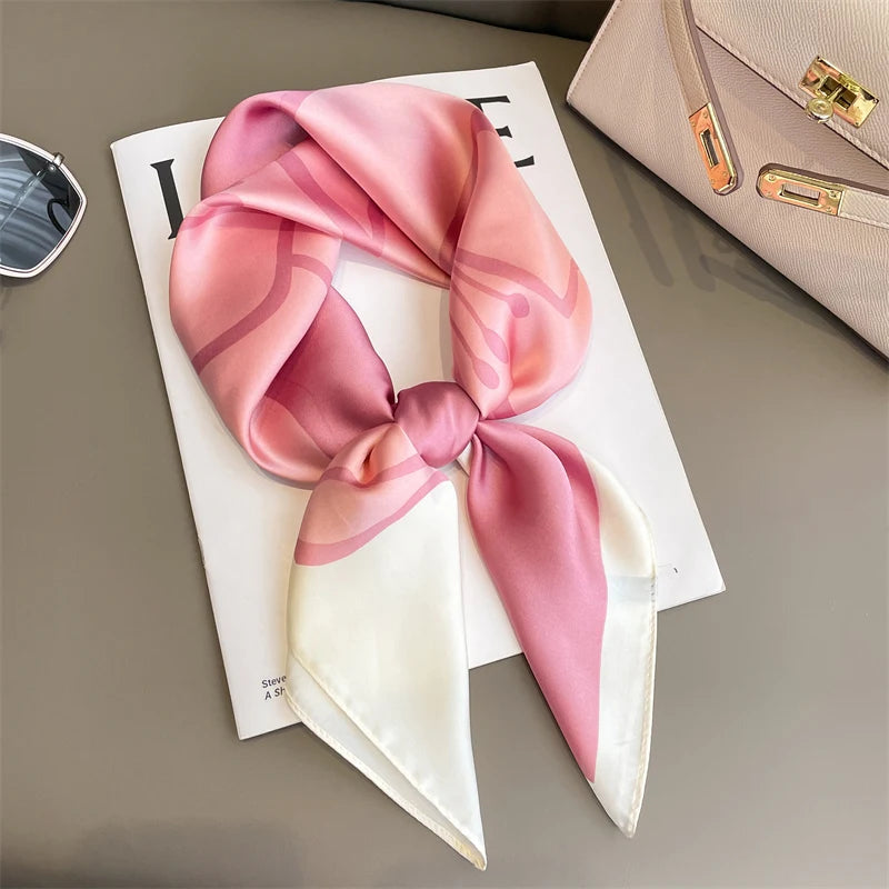LUXURY PLAID SILK-LIKE SQUARE SCARF