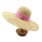 STRAW HAT WITH LACE BAND AND WIDE BRIM Test